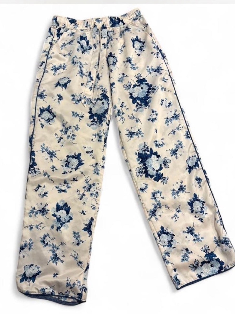 Anthropologie Rachel Parcell Floral Lounge Pants with Blue Blossom Print - XS